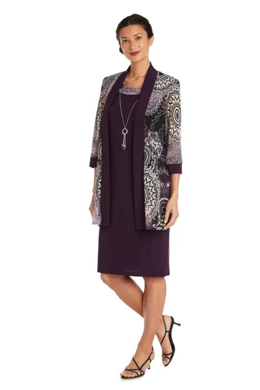 Two Piece Printed Jacket and Dress Set - Petite sold by R&M Richards
