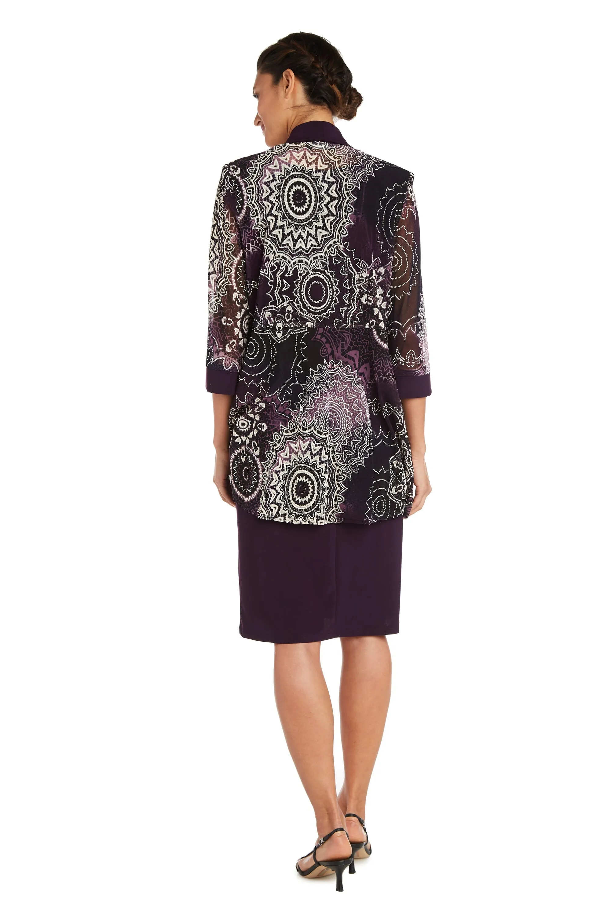 Two Piece Printed Jacket and Dress Set - Petite sold by R&M Richards product image thumbnail 2