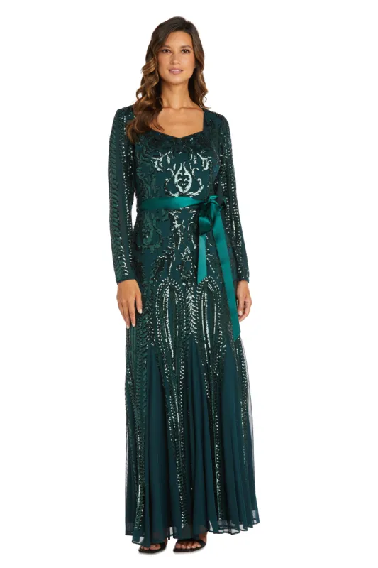 Long Sleeved Sequined Evening Gown sold by R&M Richards