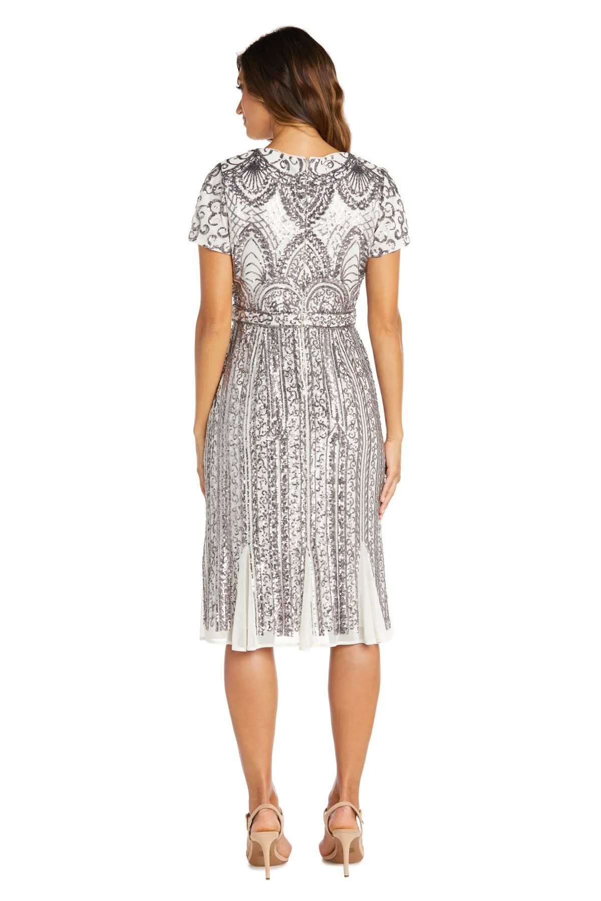 Midi Length Mesh Beaded Dress With Godet Insets sold by R&M Richards product image thumbnail 2
