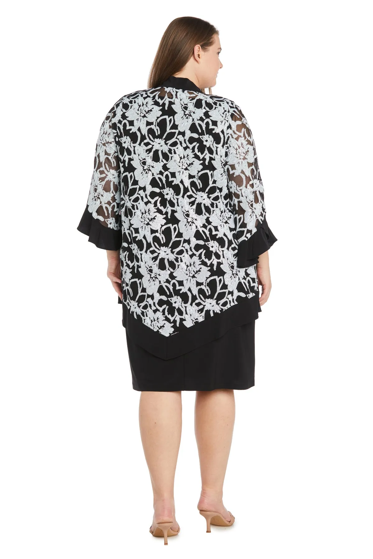 Sequin Floral Printed Jacket Dress - Plus sold by R&M Richards product image thumbnail 2