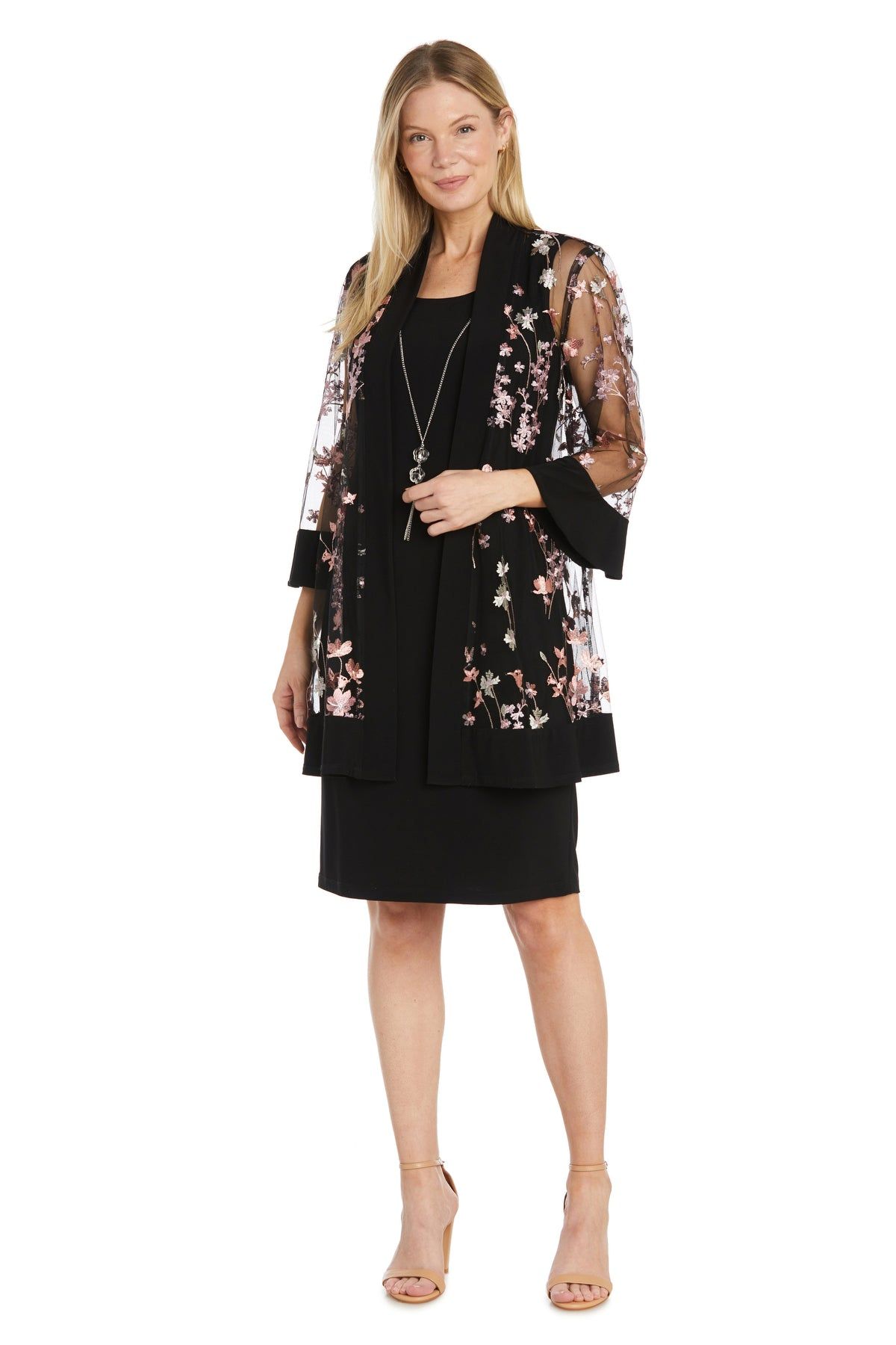 Floral Embroidered Mesh Jacket Dress sold by R&M Richards