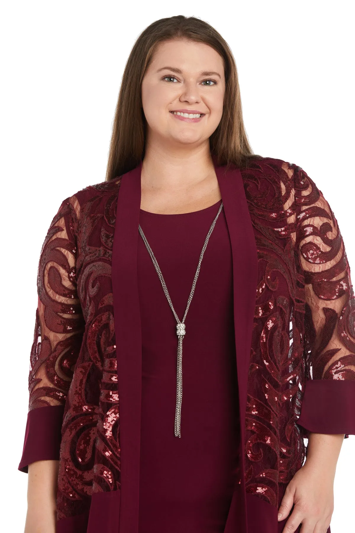 Two-Piece Sequin Swirl Jacket Dress - Plus sold by R&M Richards product image thumbnail 5