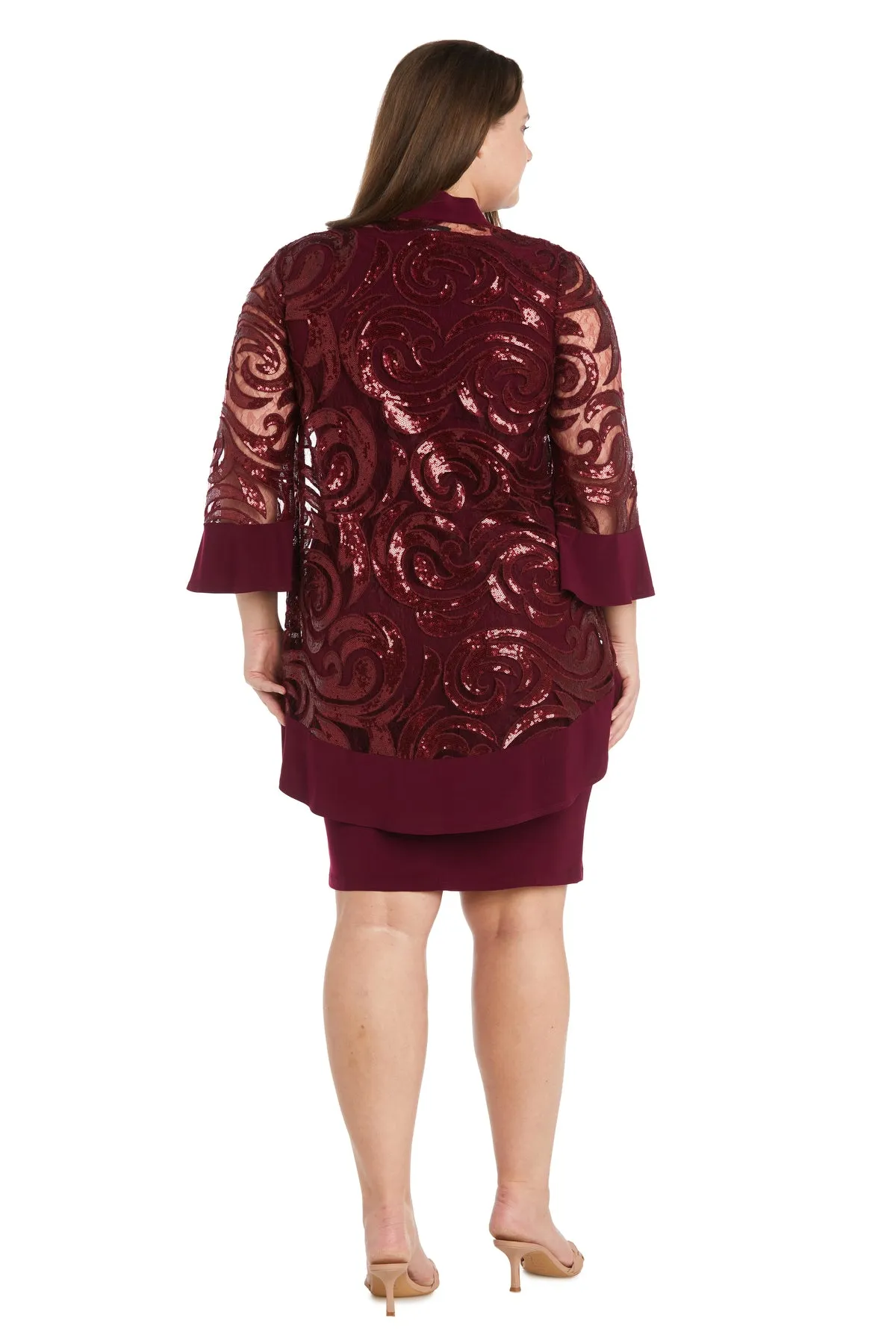 Two-Piece Sequin Swirl Jacket Dress - Plus sold by R&M Richards product image thumbnail 2
