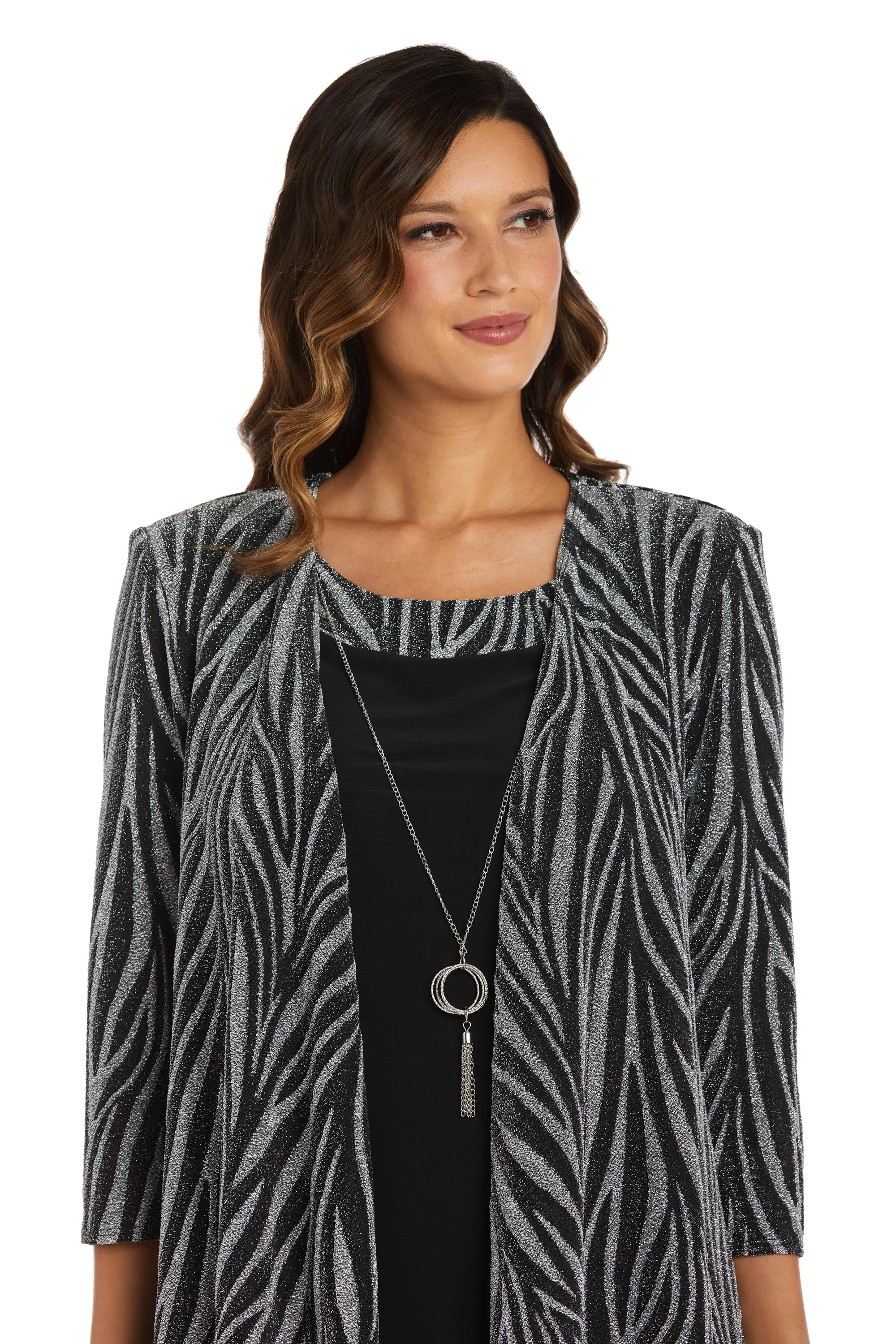 Two-Piece Metallic Knit Jacket Dress sold by R&M Richards product image thumbnail 5