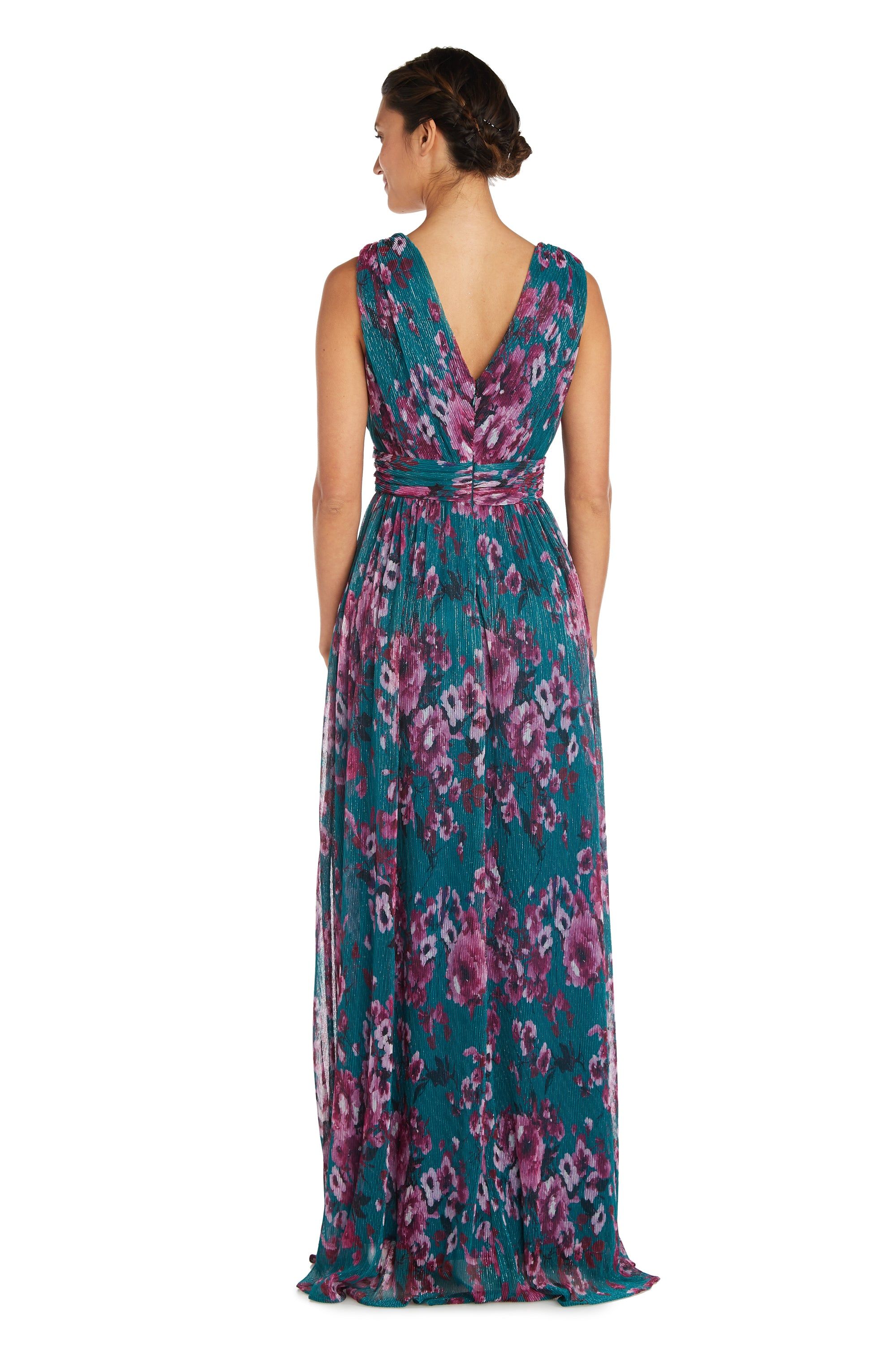 Long Elegant Floral Print Dress with a Side Slit sold by R&M Richards product image thumbnail 2