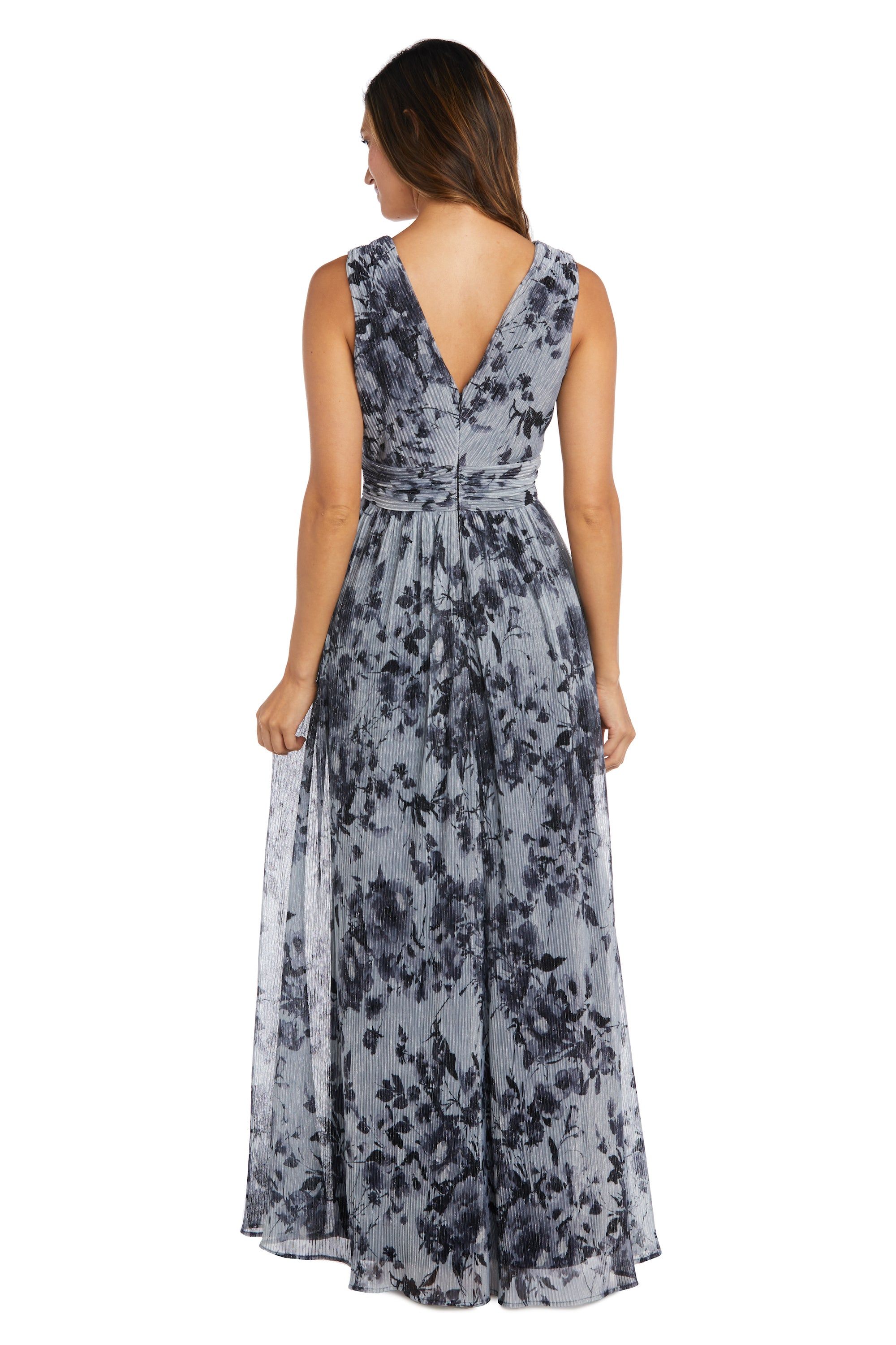 Long Elegant Floral Print Dress with a Side Slit sold by R&M Richards product image thumbnail 5