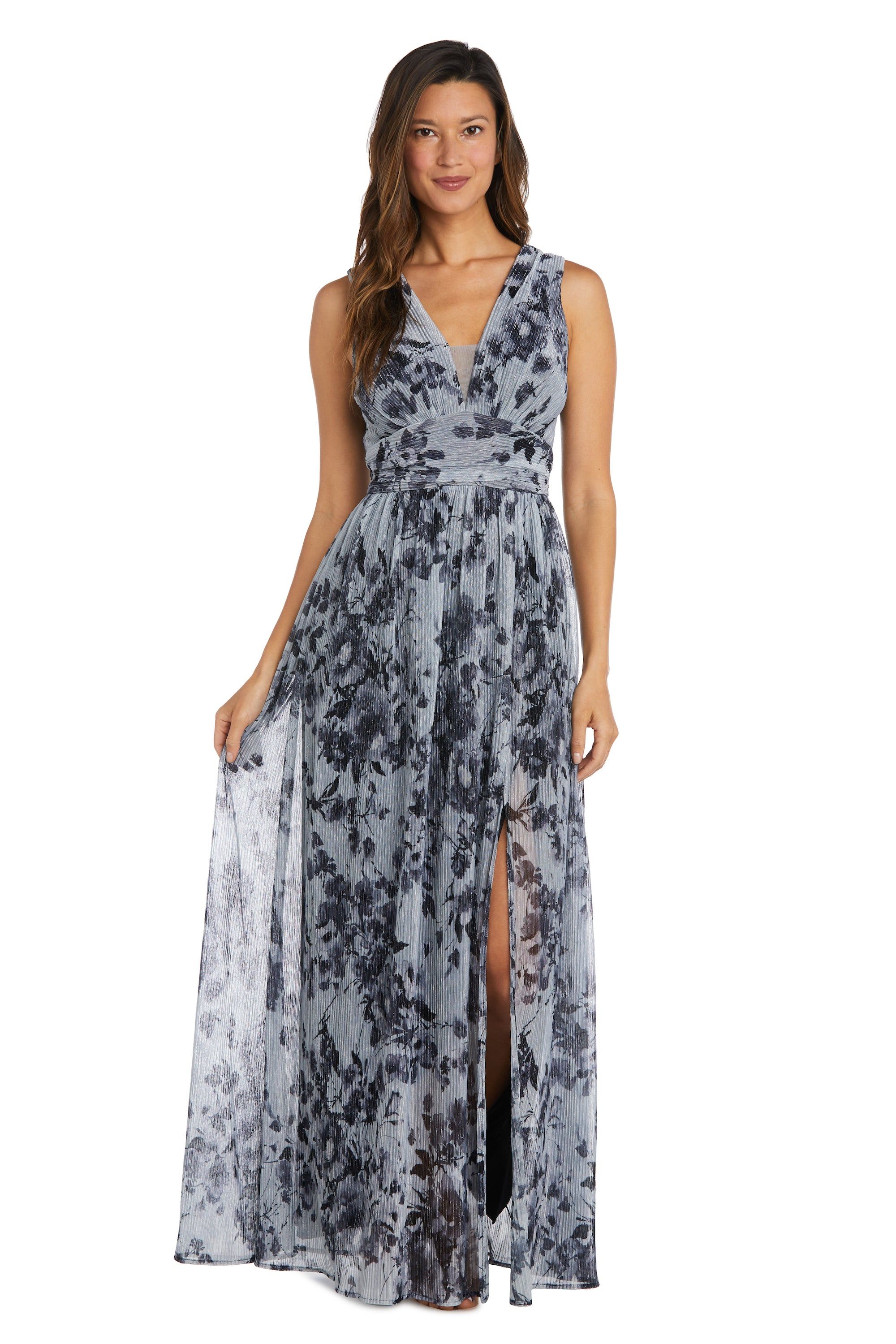 Long Elegant Floral Print Dress with a Side Slit sold by R&M Richards product image thumbnail 4