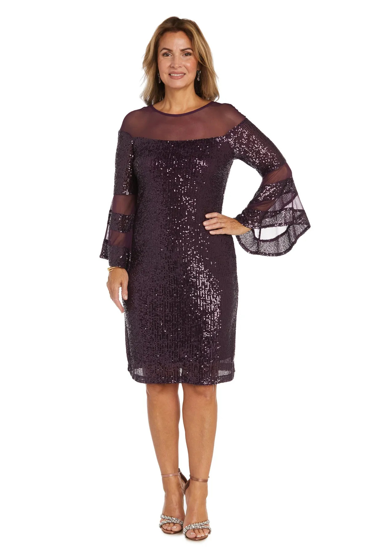 Short Sequin Dress with Bell Sleeves sold by R&M Richards product image thumbnail 4