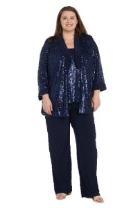 Beaded Jacket Set with Matching Pant - Plus sold by R&M Richards