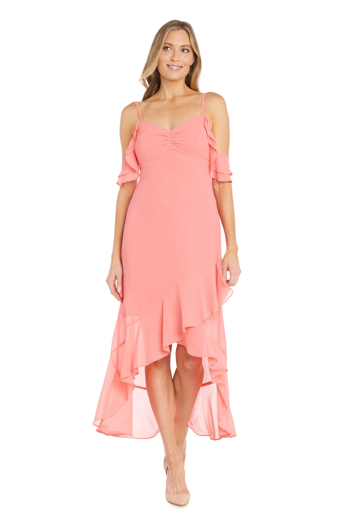 High-Low Chiffon Ruffle Dress sold by R&M Richards