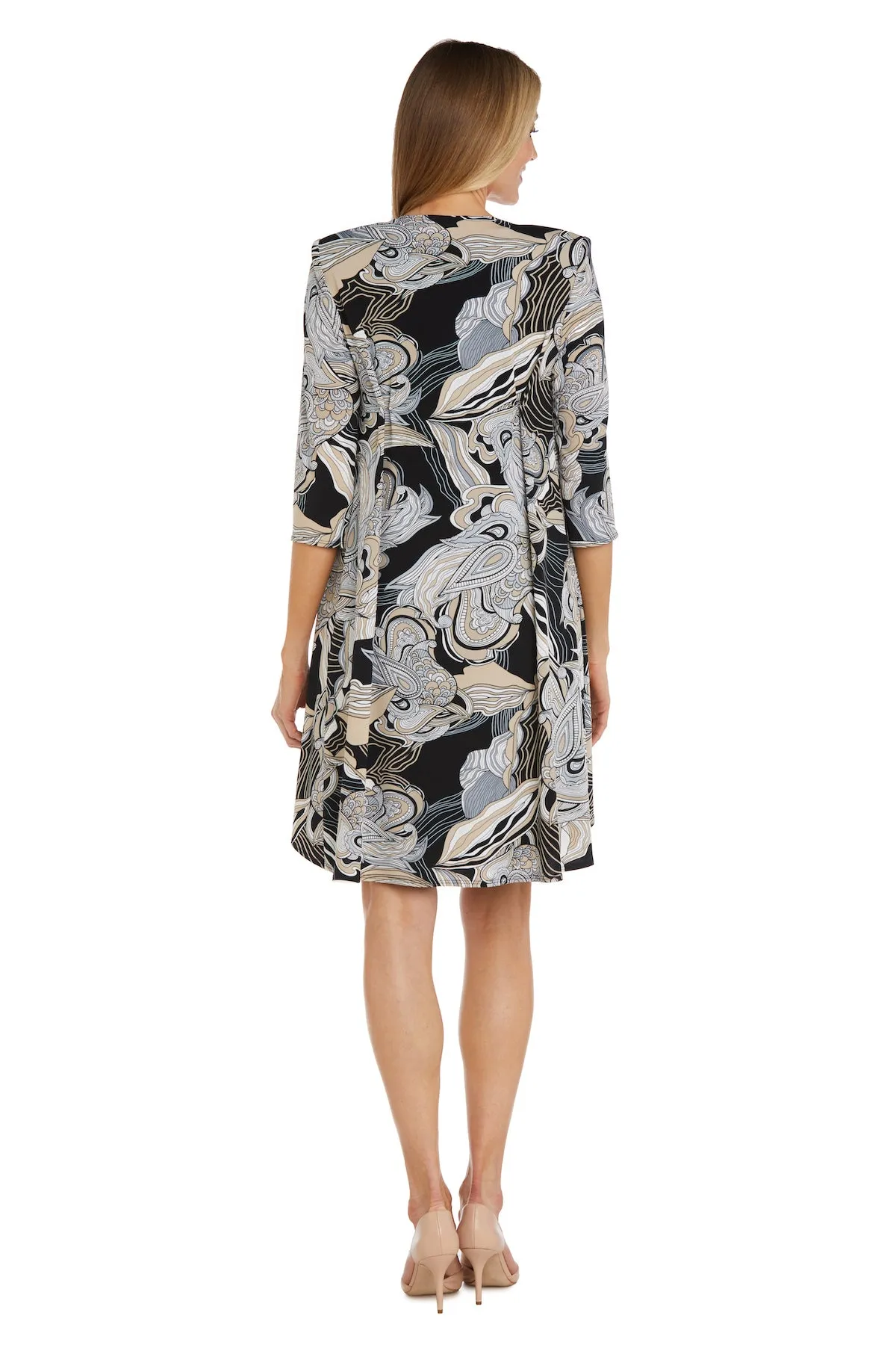 Puff Printed Ity Flyaway Jacket Dress With Paisley Scroll Print sold by R&M Richards product image thumbnail 2