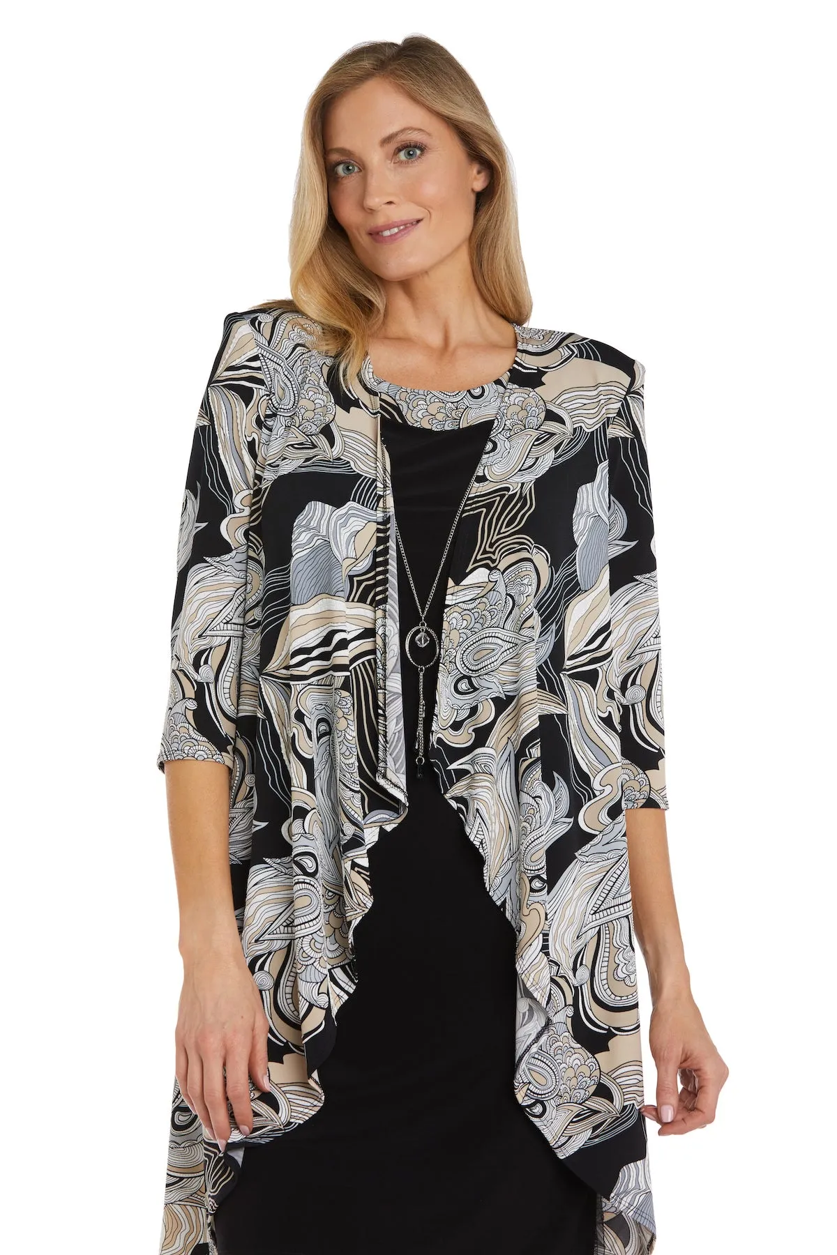Puff Printed Ity Flyaway Jacket Dress With Paisley Scroll Print sold by R&M Richards product image thumbnail 5