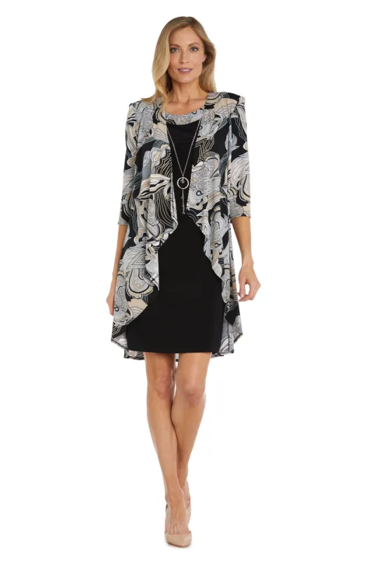 Puff Printed Ity Flyaway Jacket Dress With Paisley Scroll Print sold by R&M Richards
