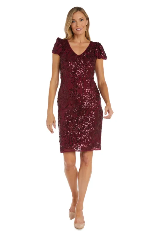 Sequin Scallop Lace Dress - Petite sold by R&M Richards