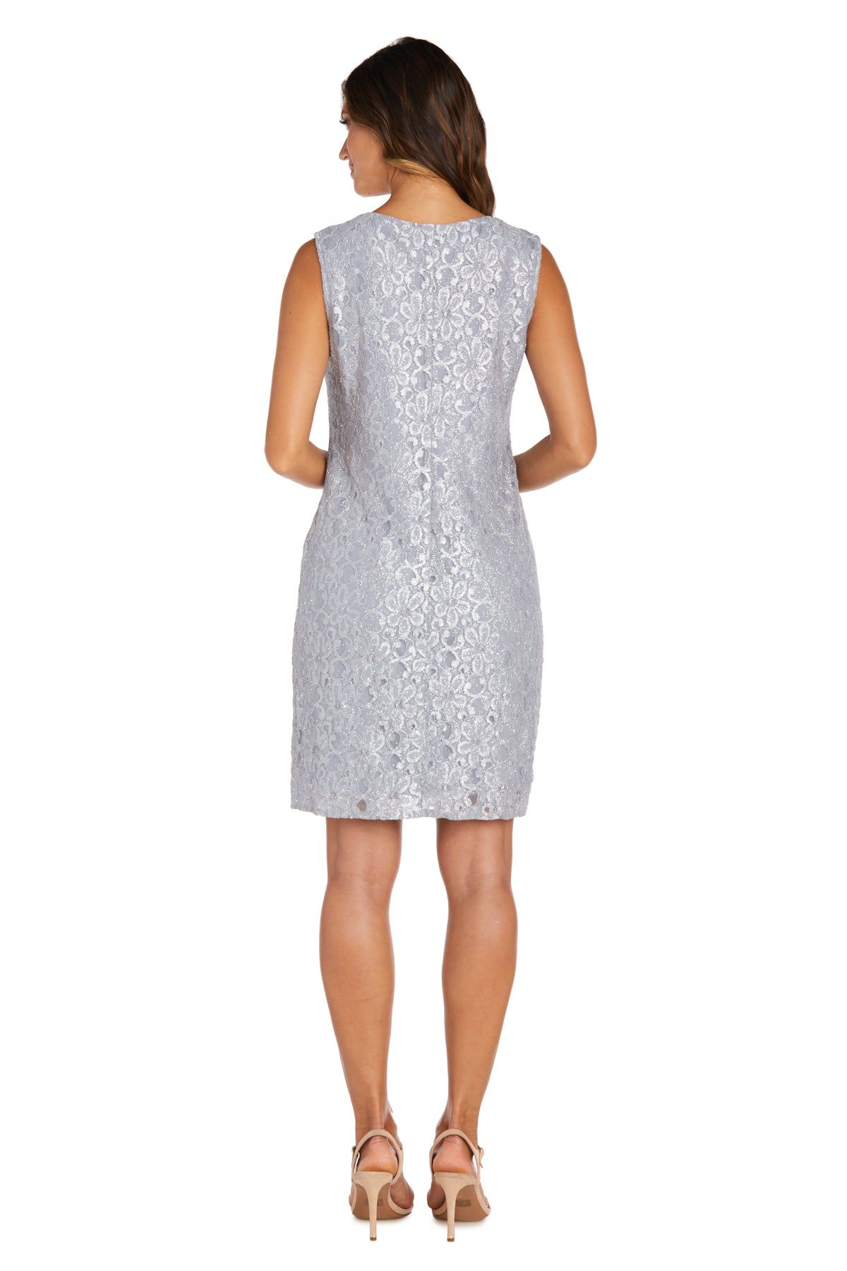 Sleeveless Lace Shift Dress with Pearl Embellishments and Sheer Jacket sold by R&M Richards product image thumbnail 19