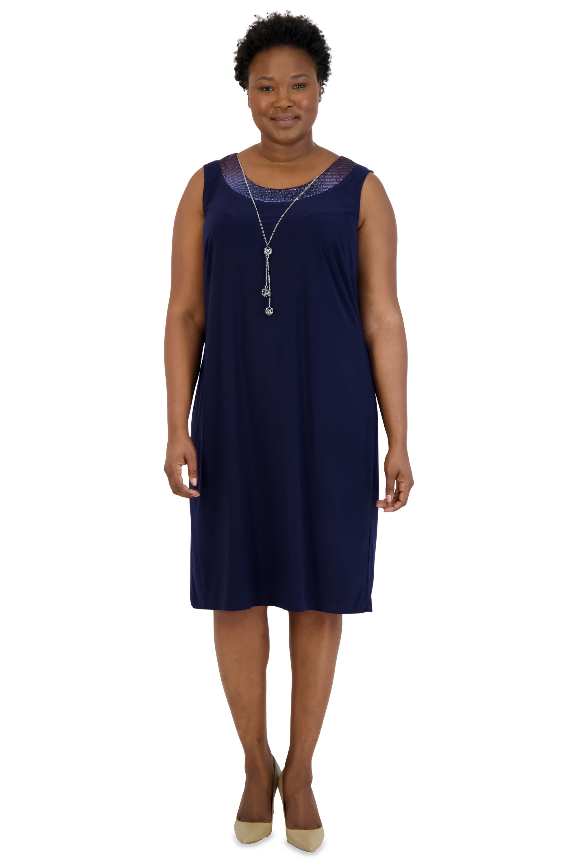 Two-Piece Ombre Metallic Foil Jacket Dress - Plus sold by R&M Richards product image thumbnail 3