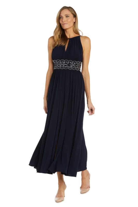 Sleeveless Long Gown With Beaded Waist sold by R&M Richards