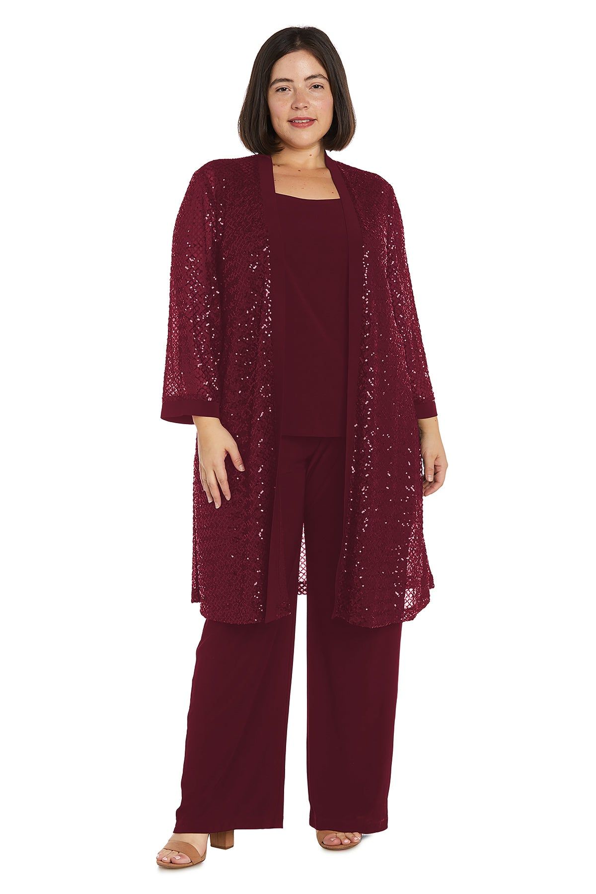 Three-Piece Sequin Pant Set with Matching Jacket - Plus sold by R&M Richards product image thumbnail 6