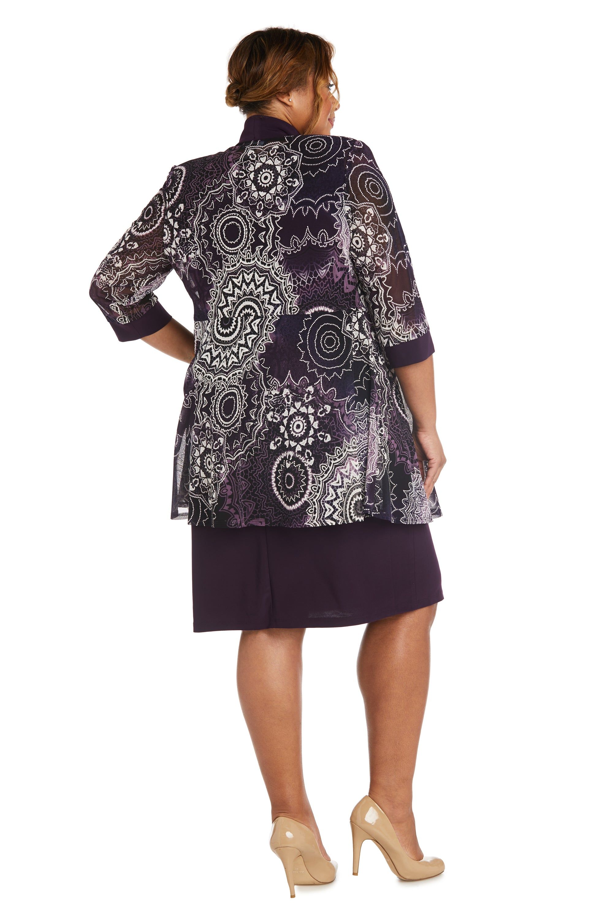 Two-Piece Printed Jacket and Dress Set - Plus sold by R&M Richards product image thumbnail 2