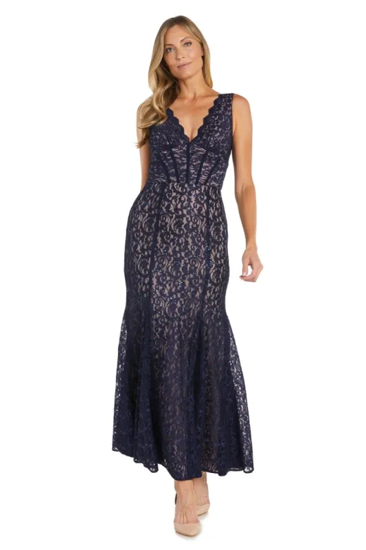 Long Sequin Lace Corset Dress sold by R&M Richards
