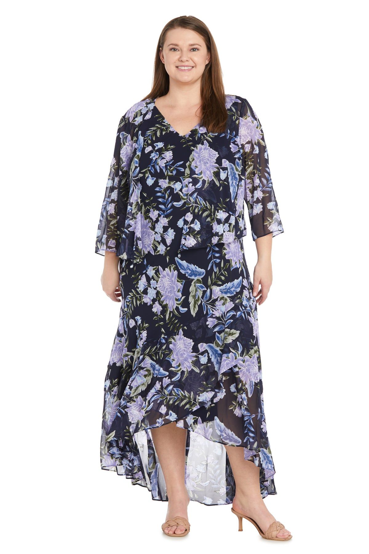 High Low Printed Jacket Dress - Plus sold by R&M Richards