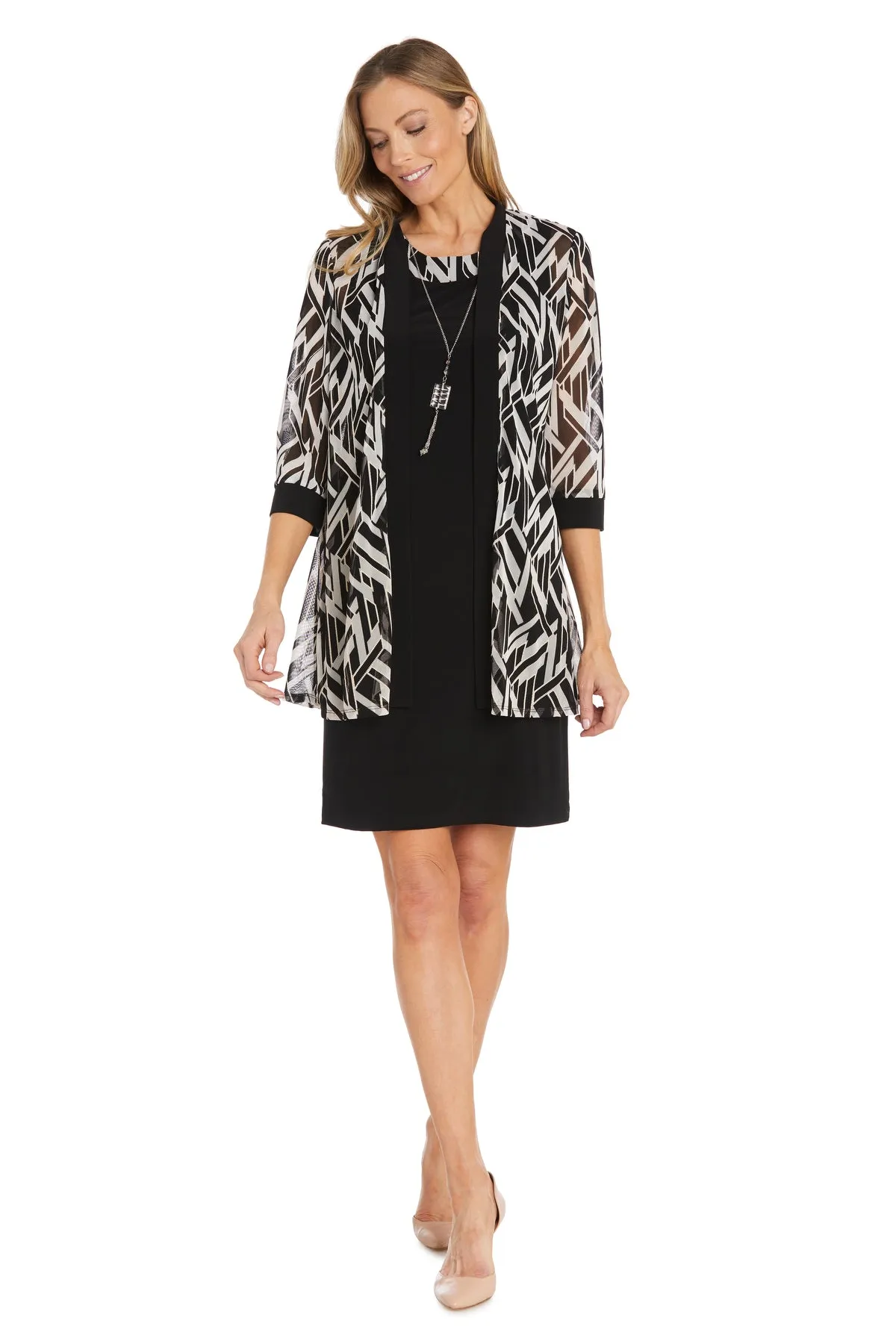 Geometric Swing Jacket Dress - Petite sold by R&M Richards