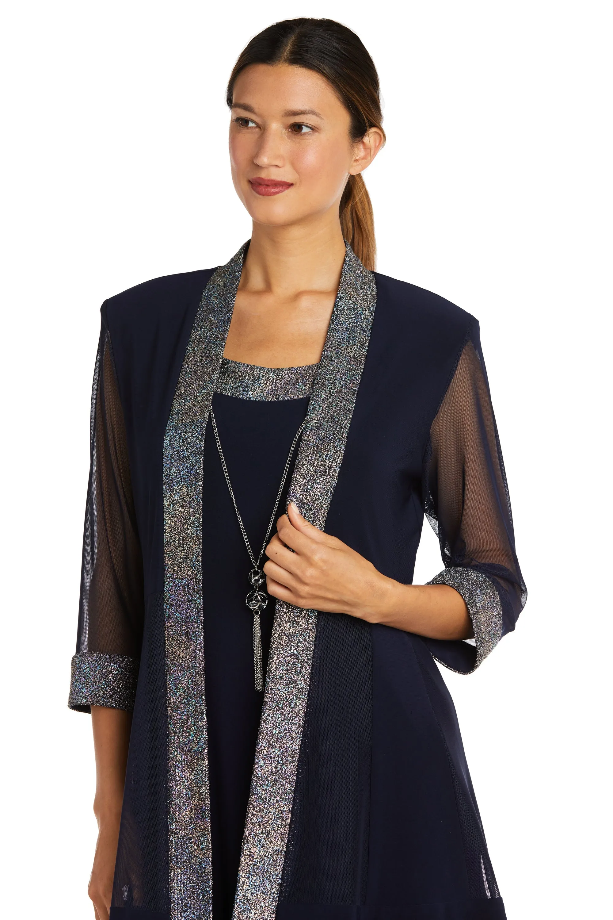 Two Piece Foil Knit Detail Jacket Dress - Petite sold by R&M Richards product image thumbnail 5