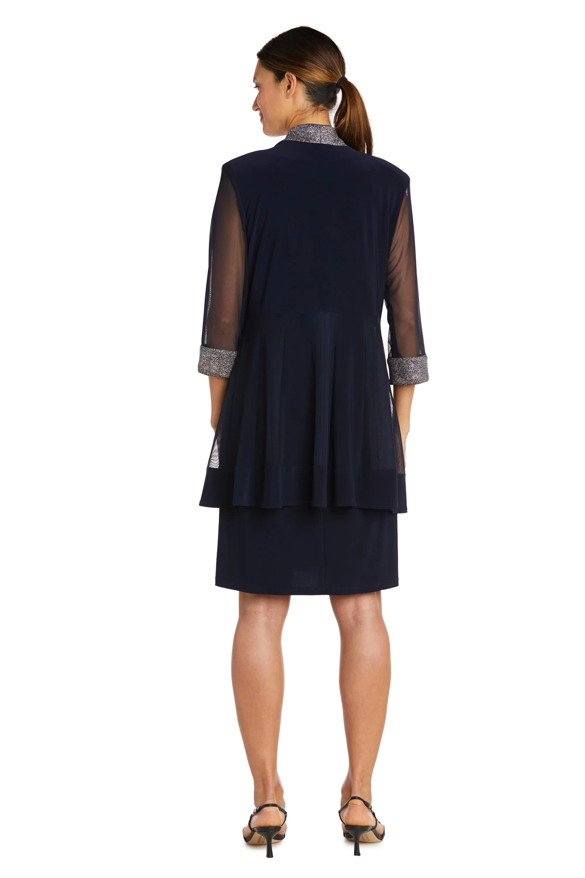 Two Piece Foil Knit Detail Jacket Dress - Petite sold by R&M Richards product image thumbnail 2