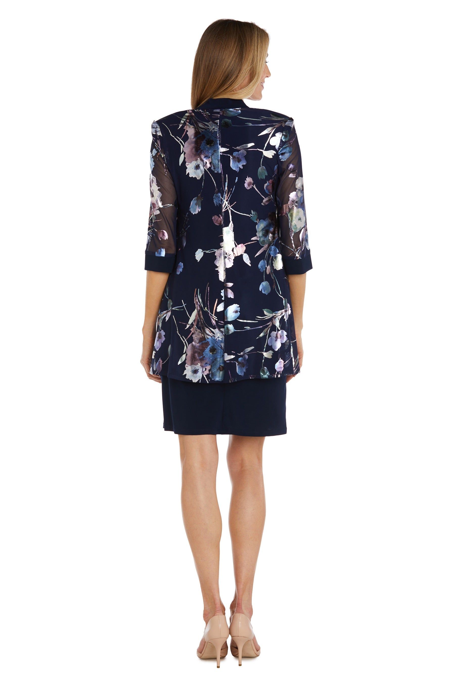 Metallic Floral Printed Jacket Dress sold by R&M Richards product image thumbnail 2