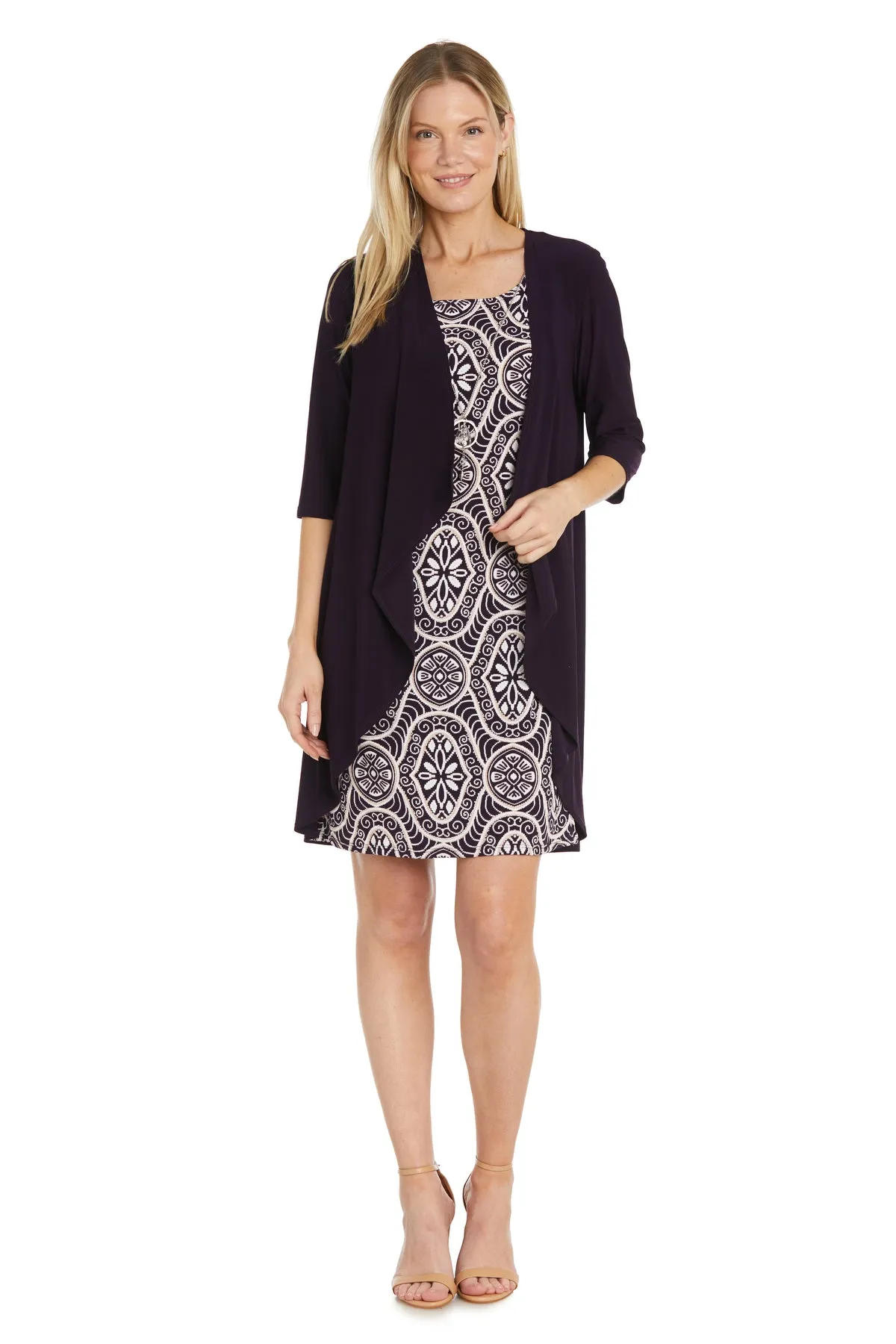 Puff Print Flyaway Jacket Dress - Petite sold by R&M Richards