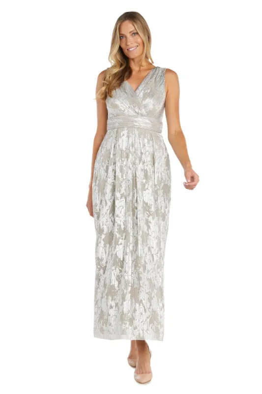 Elegant Metallic Printed Gown - Petite sold by R&M Richards