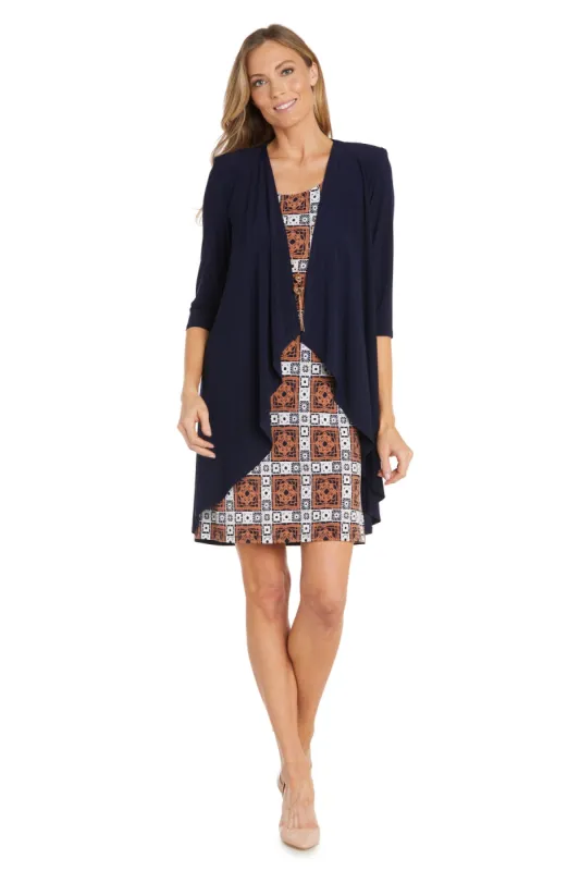 Printed Dress With Solid Detachable Jacket sold by R&M Richards
