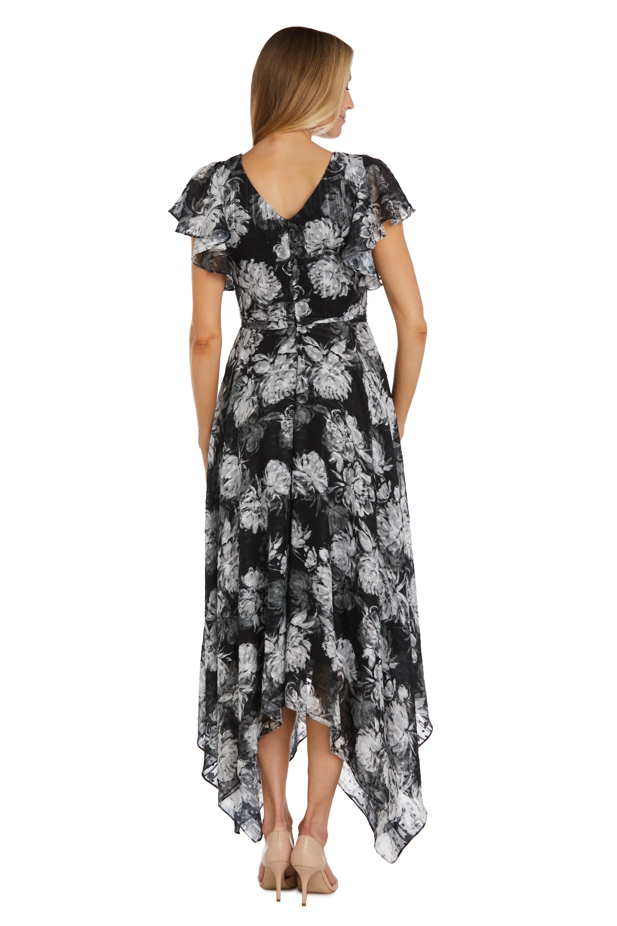 Floral Print High-Low Dress With Flutter Sleeves sold by R&M Richards product image thumbnail 2