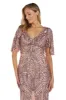 Long Sequin Gown with Flutter Sleeves and Godet Insets - Petite sold by R&M Richards