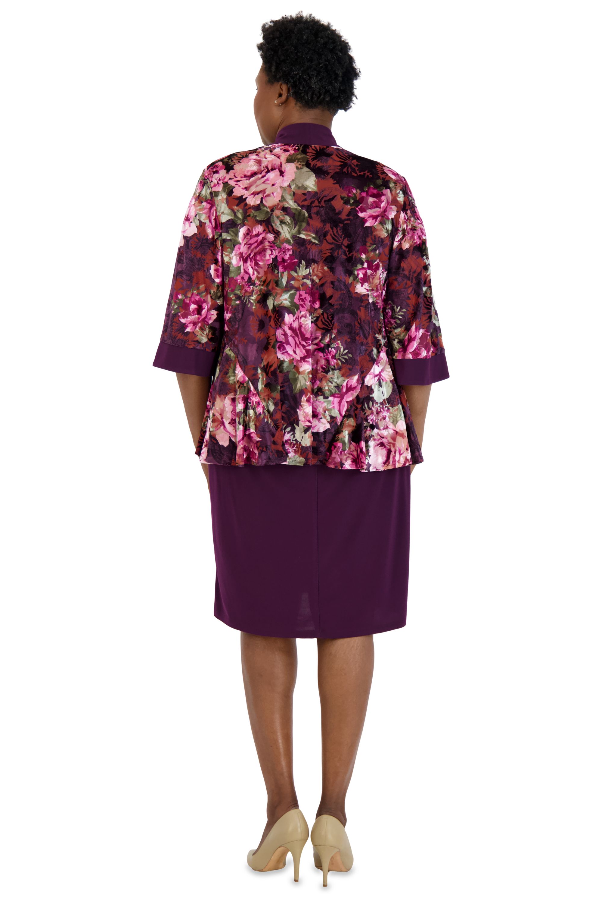 Two-Piece Velvet Jacket and Dress Set - Plus sold by R&M Richards product image thumbnail 2