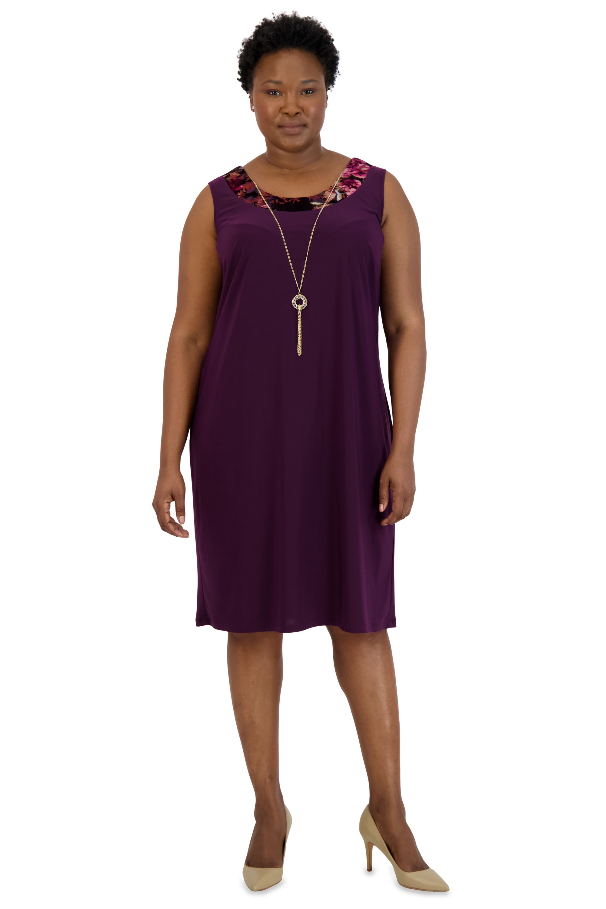 Two-Piece Velvet Jacket and Dress Set - Plus sold by R&M Richards product image thumbnail 3