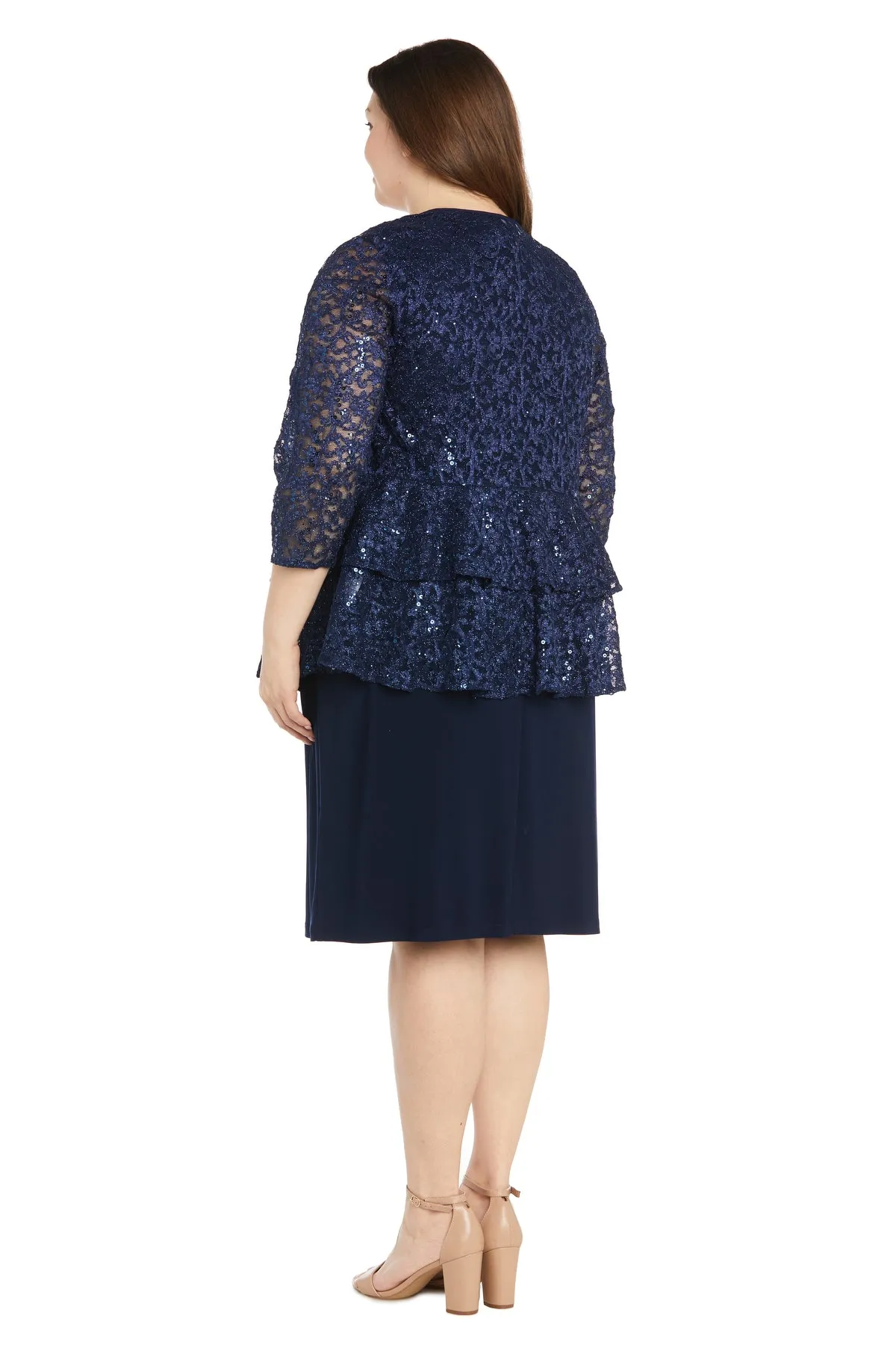 Double Tiered Sequin Lace Jacket Dress - Plus sold by R&M Richards product image thumbnail 2