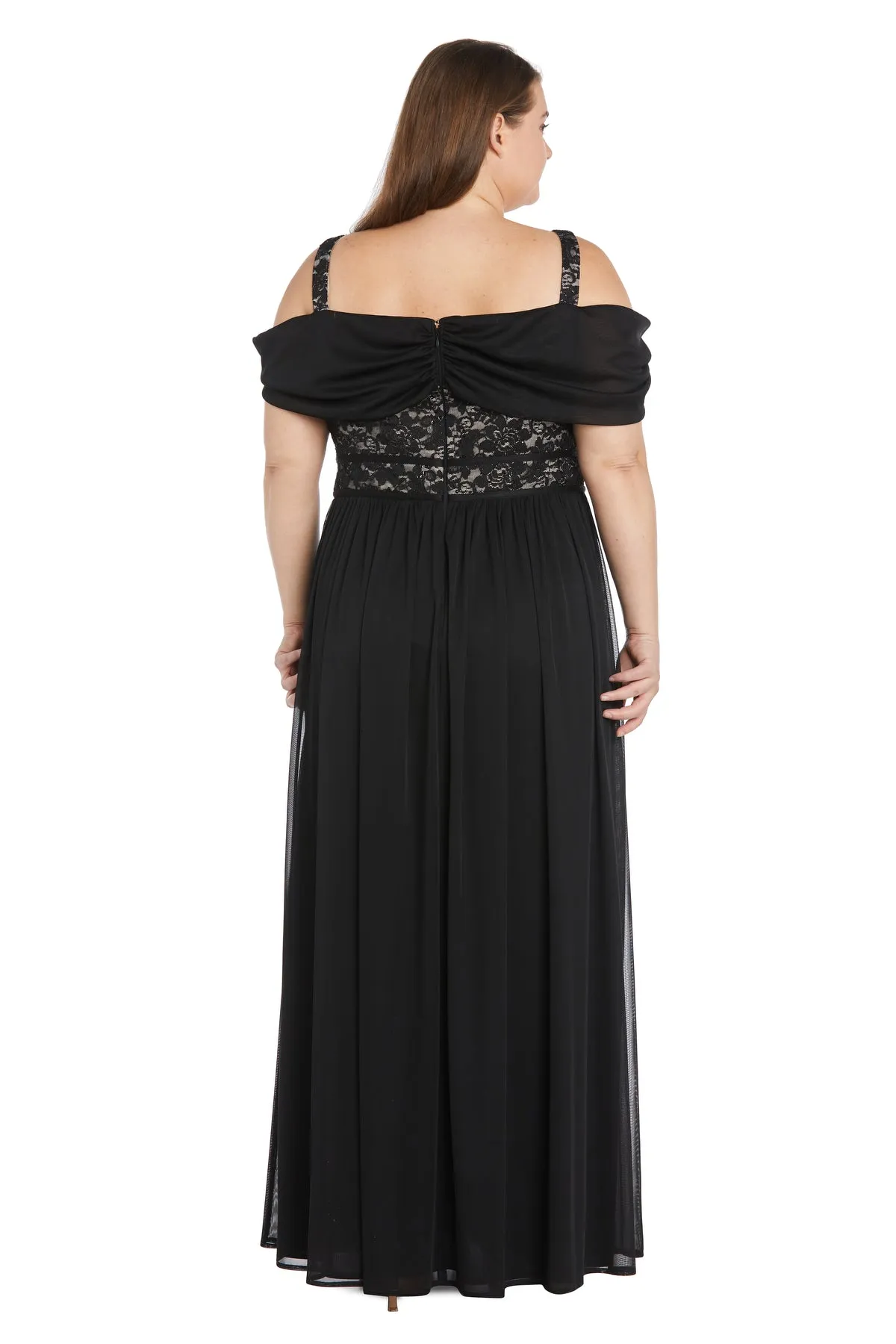 Evening Gown with Draped Cap Sleeves - Plus sold by R&M Richards product image thumbnail 2