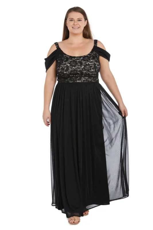 Evening Gown with Draped Cap Sleeves - Plus sold by R&M Richards