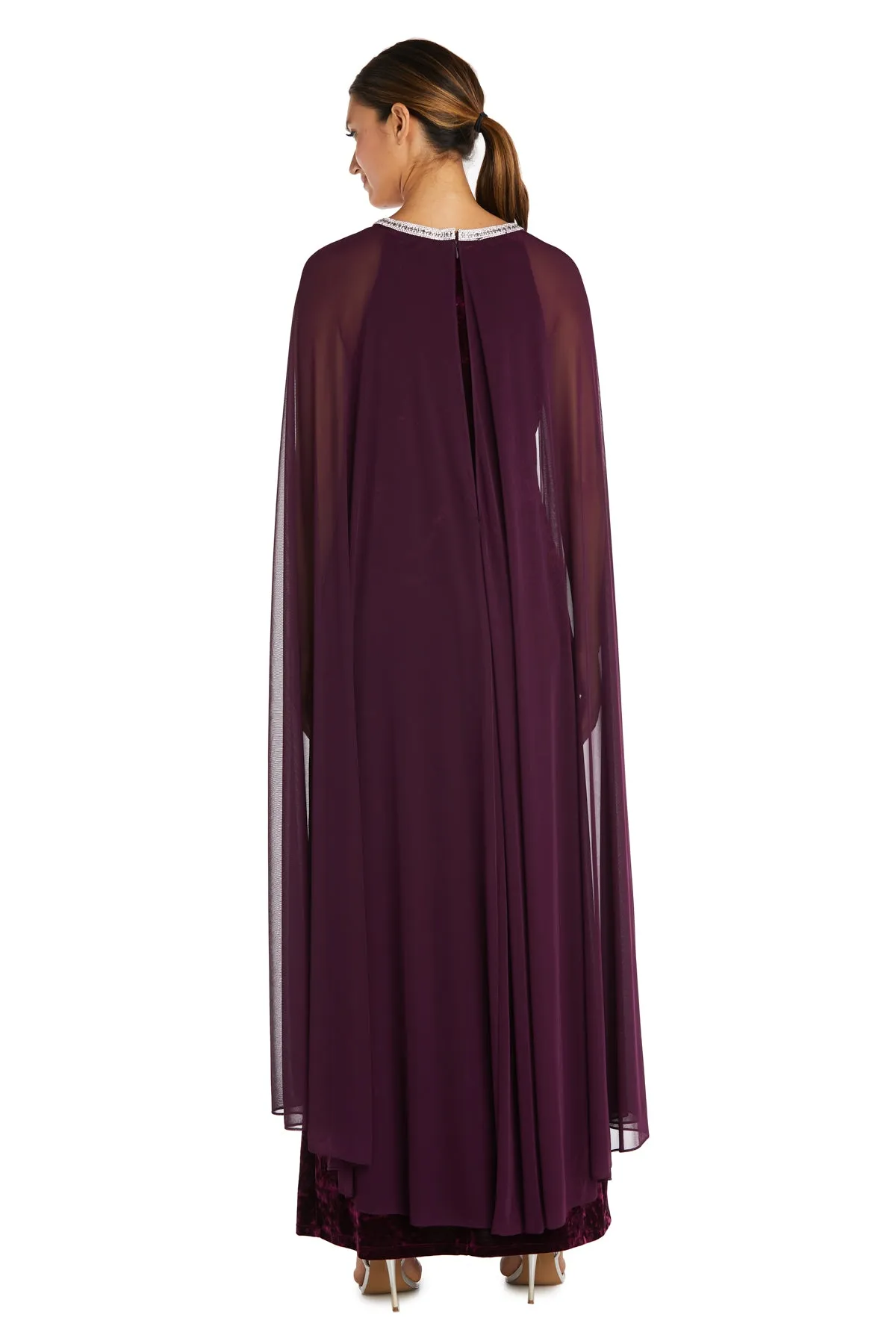 Long Dress With Rhinestone Neck and Chiffon Cape sold by R&M Richards product image thumbnail 2