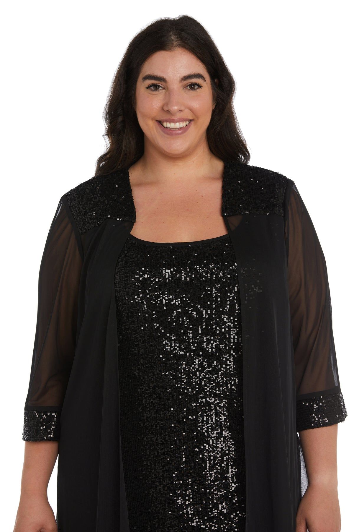 Sequin Chiffon Jacket Dress - Plus sold by R&M Richards product image thumbnail 4
