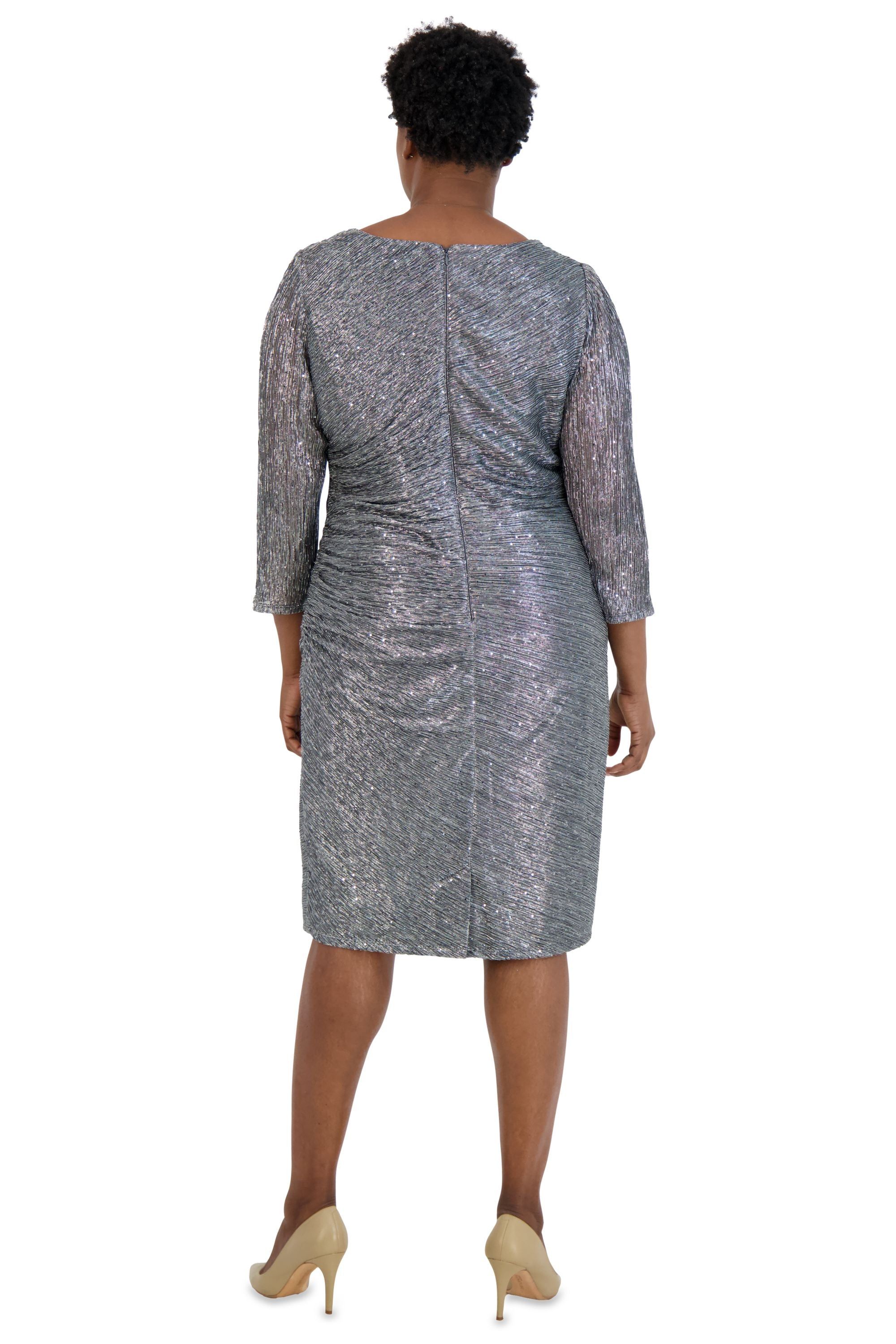 Festival Cocktail Dress with Side Ruche - Plus sold by R&M Richards product image thumbnail 2
