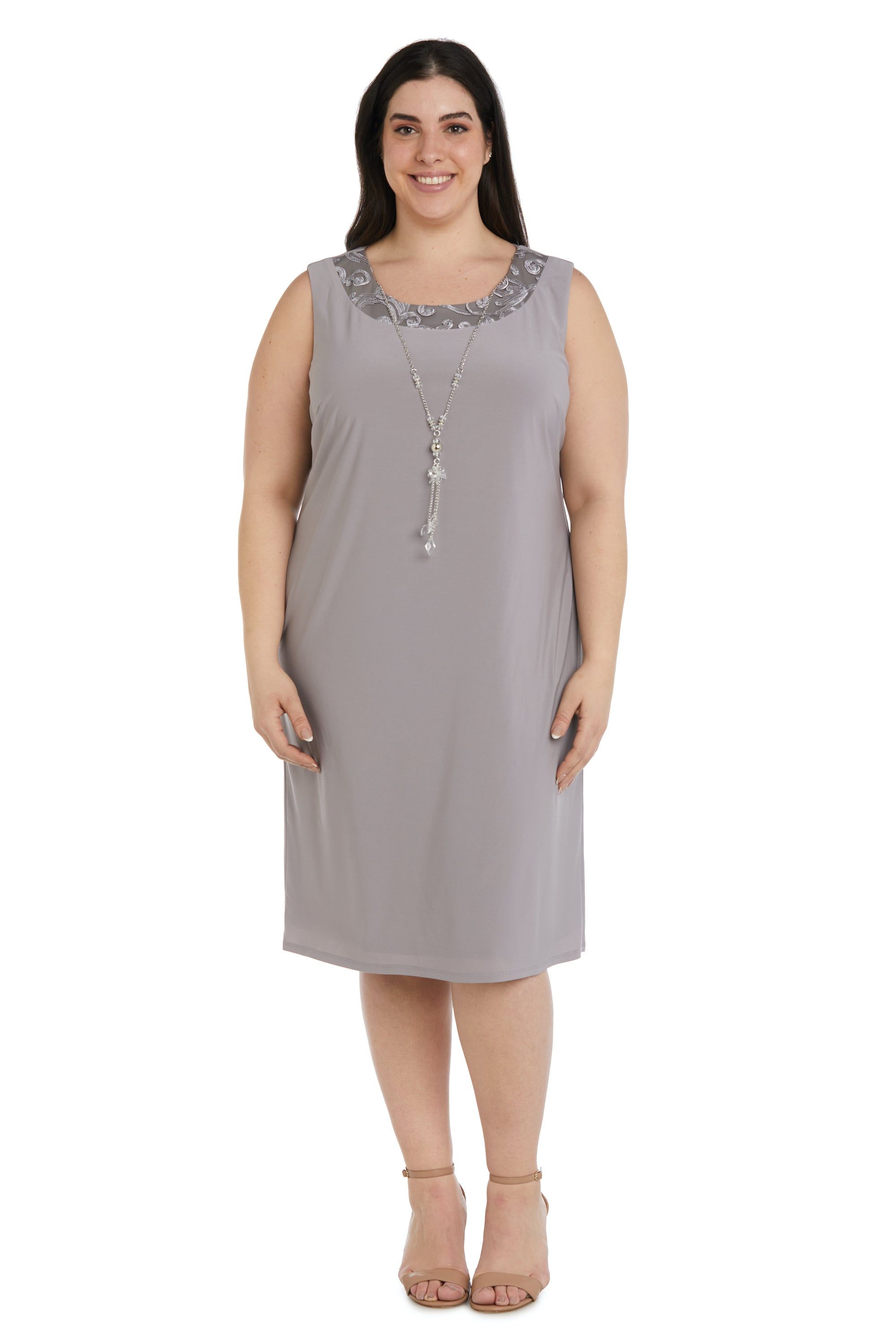 Soutache Dress and Jacket Set with Built In Necklace - Plus sold by R&M Richards product image thumbnail 3