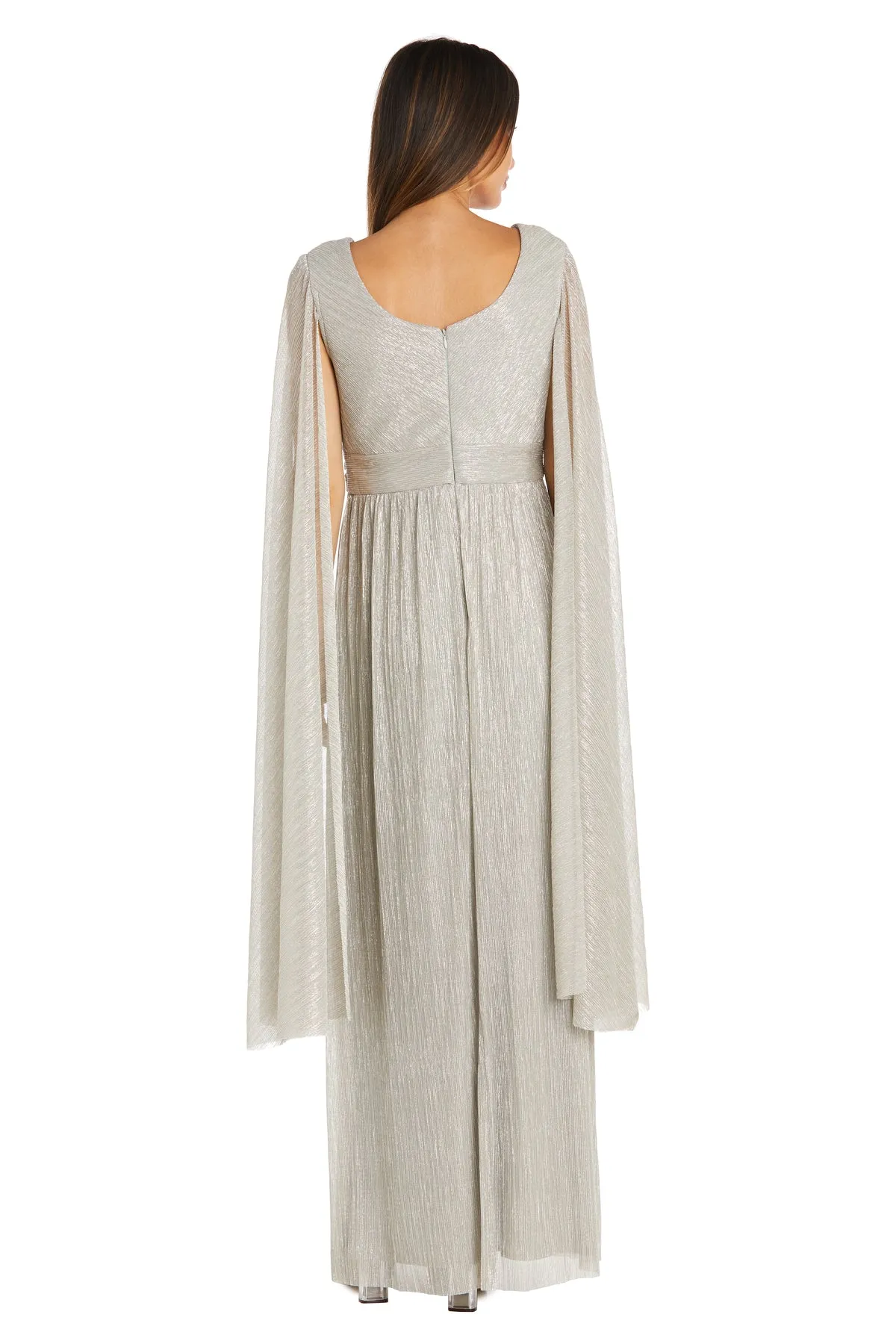 Evening Gown with Rhinestone Trim and Long Cape Sleeves sold by R&M Richards product image thumbnail 2