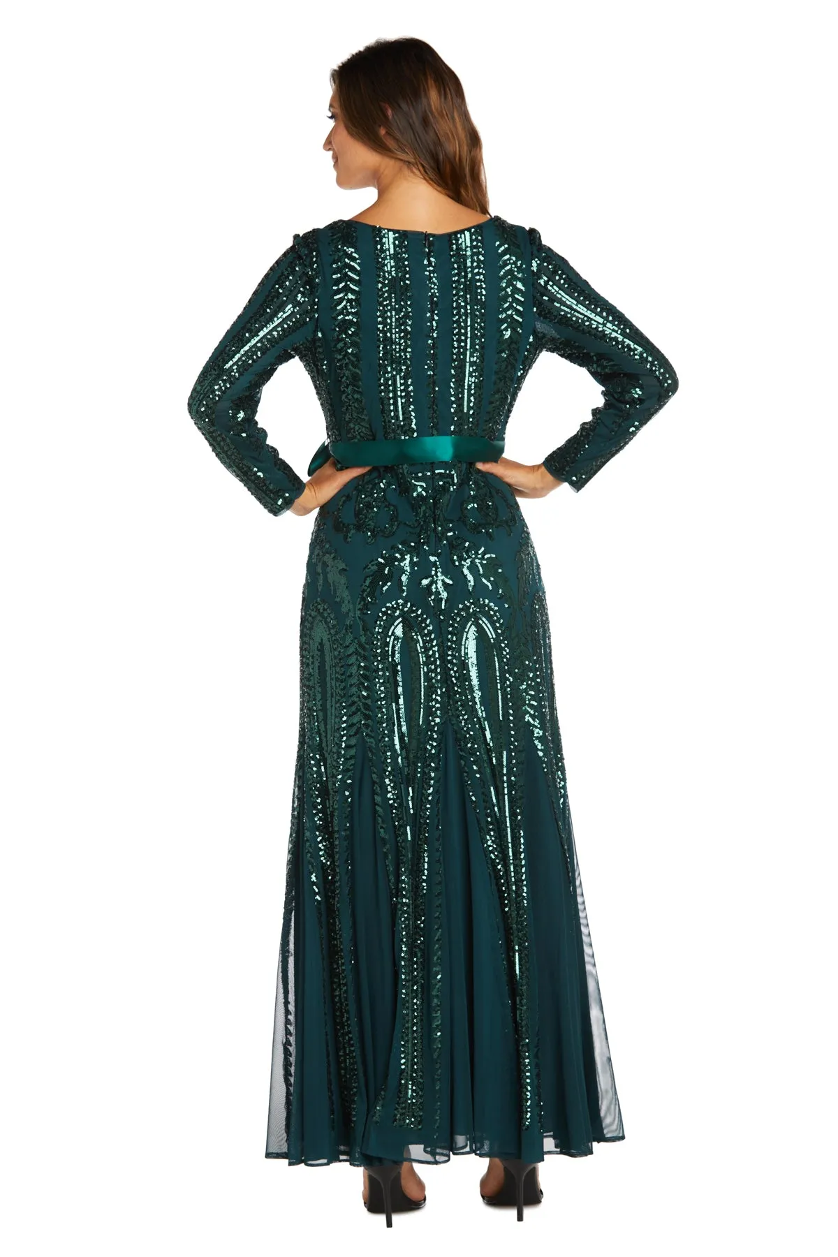 Long Sleeved Sequined Evening Gown - Petite sold by R&M Richards product image thumbnail 5