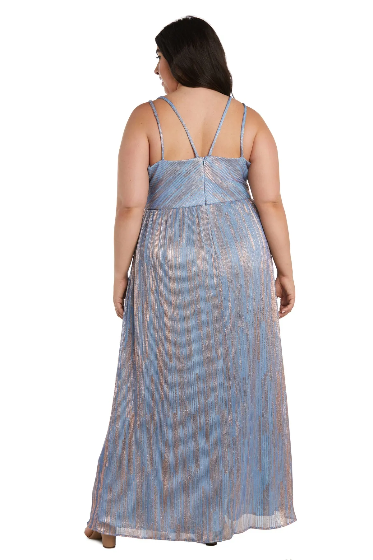 Nightway Long Shimmer Gown with Double Straps - Plus sold by R&M Richards product image thumbnail 2