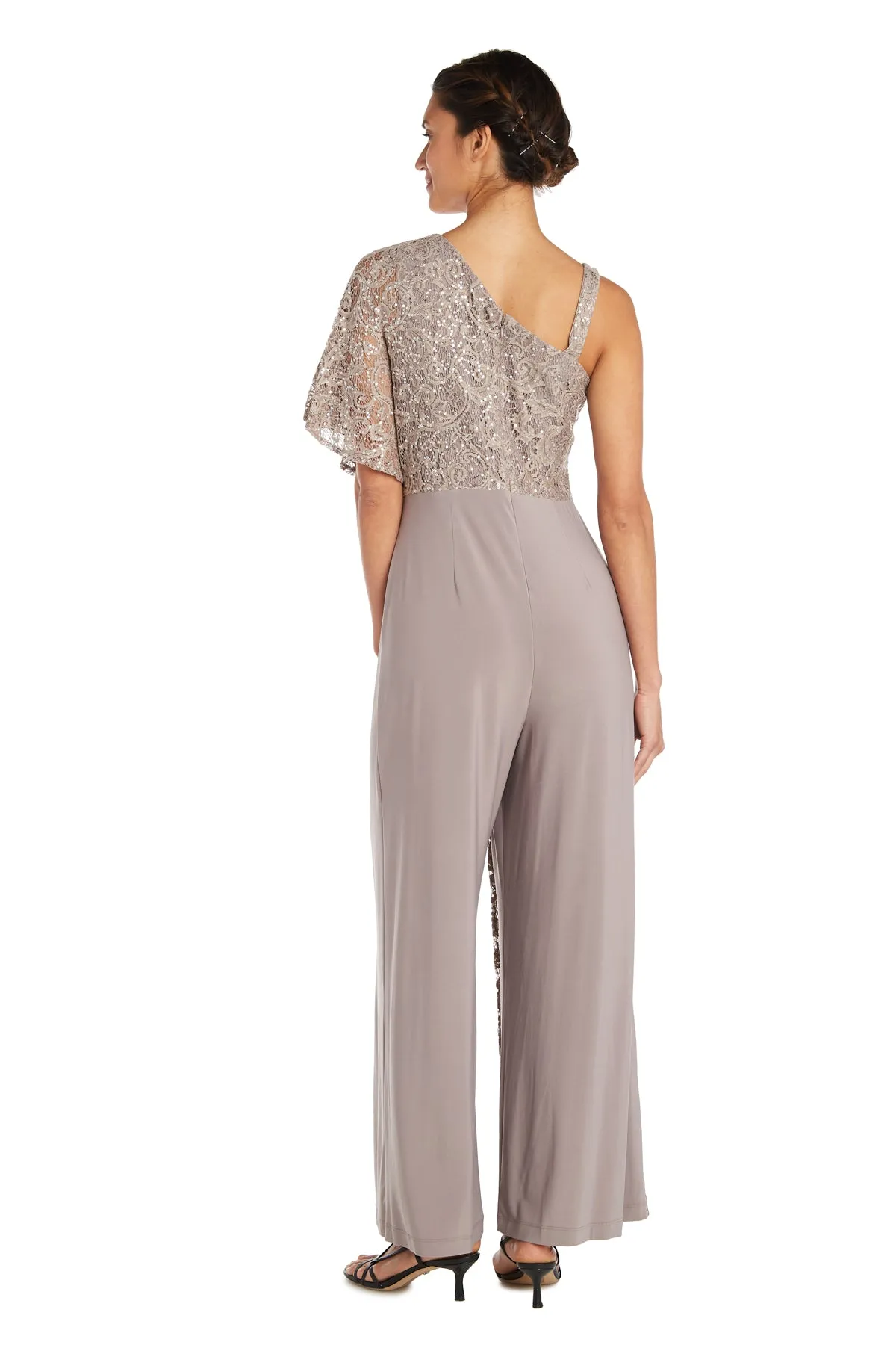 Asymmetric Evening Jumpsuit with Lace and Sequins sold by R&M Richards product image thumbnail 5