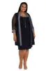 Two Piece Foil Knit Detail Jacket Dress - Plus sold by R&M Richards
