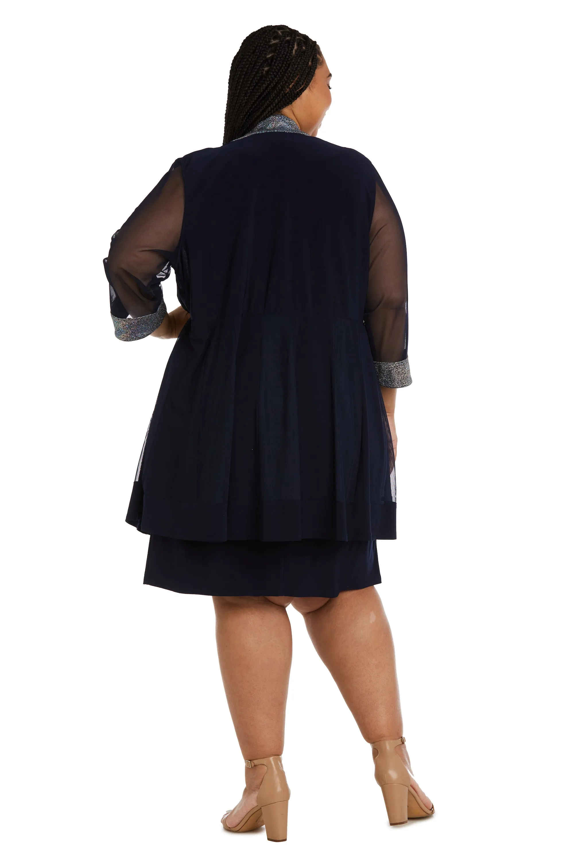 Two Piece Foil Knit Detail Jacket Dress - Plus sold by R&M Richards product image thumbnail 2